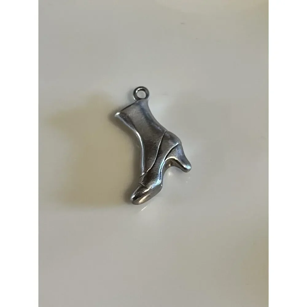 STERLING SILVER BRACELET CHARM OLD FASHIONED BOOT